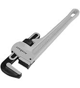 HORUSDY Pipe Wrench 14-Inch, Aluminum Heavy Duty Adjustable Straight Plumbing Pipe Wrench, 350mm,...