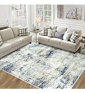 8x10 Area Rugs for Living Room Bedroom: Abstract Washable Rug with Anti-Slip Backing Non-Shedding...