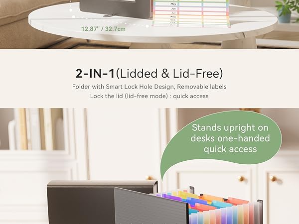 ThinkTex Expanding File Folder 12 Pockets Accordion File Organizer