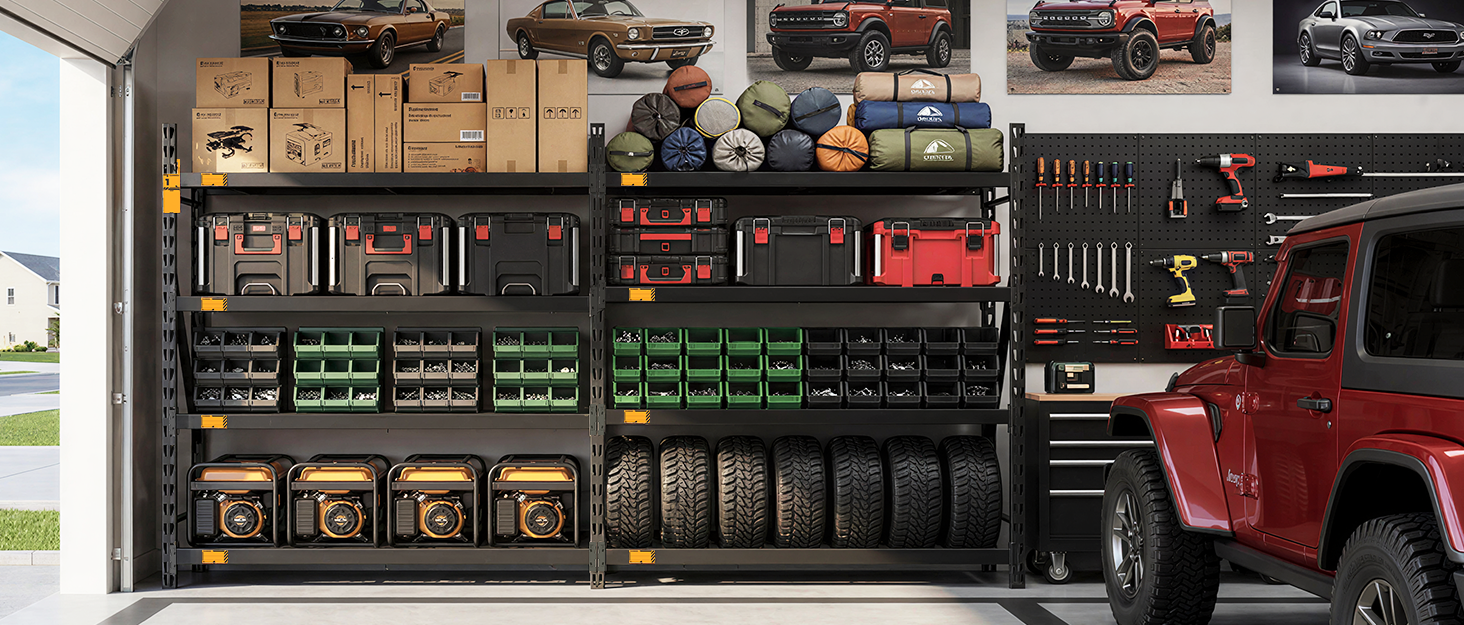 heavy-duty metal storage shelf