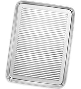 P&amp;P CHEF Half Baking Sheet Pan, 17.5 Inch Stainless Steel Oven Pan Tray for Cooking &amp; Roasting, L...