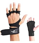 HiRui Ventilated Workout Gloves for Men Women, Built-in Wrist Wraps and Non-Slip Palm Silicone to...