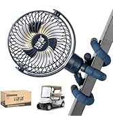 10L0L Golf Cart Fan Rechargeable with Flexible Tripod Mount - 8000mAh Battery Operated Portable F...