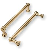 khtumeware 10 Pack 5 Inch Hole Center Champagne Bronze Cabinet Pulls Heavy Duty Solid Satin Brass...