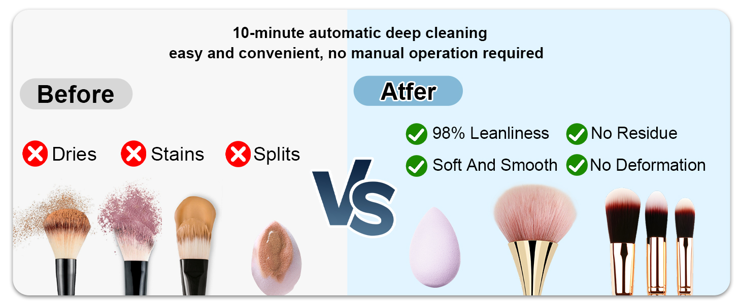 Suitable for cleaning any makeup brush