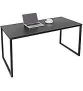 SUPER DEAL Computer Desk 55 Inch Modern Sturdy Office Desk PC Laptop Notebook Simple Writing Tabl...