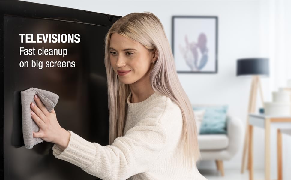 Miracle Brands Electronics Cleaner makes big screen TV cleanup fast and beautiful. 