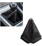 SSNNUU Car Shift Boot,Carbon Fibre Leather Gear Shift Cover for Dust Prevention &amp; Protection,Univ...
