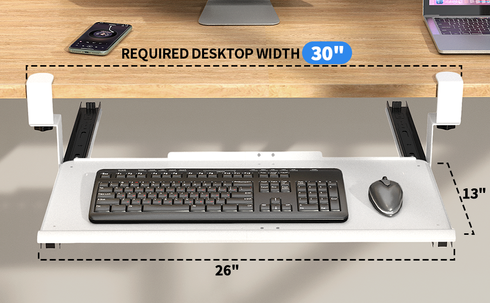 keyboard tray under desk