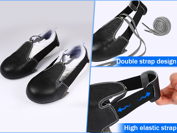 Steel Toe Cap Safety Overshoes Workplace Anti-smash Cover with Adjustable Strap for Men/Women