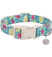 DOGWONG Cotton Dog Collar, Spring Summer Dog Collar Durable Soft Natural Fabric Pet Dog Collar Cu...