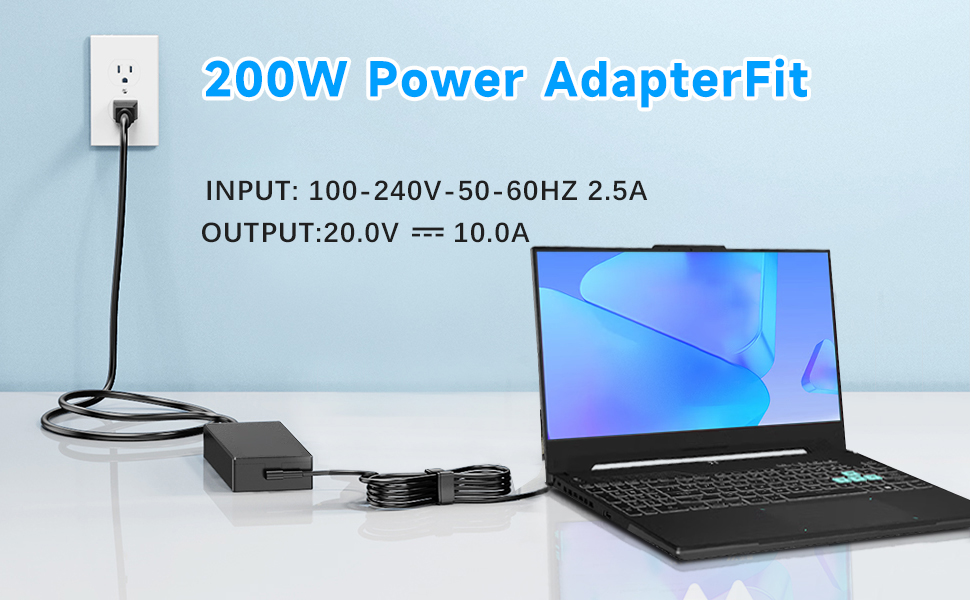 200W Laptop Charger Compatible with Asus