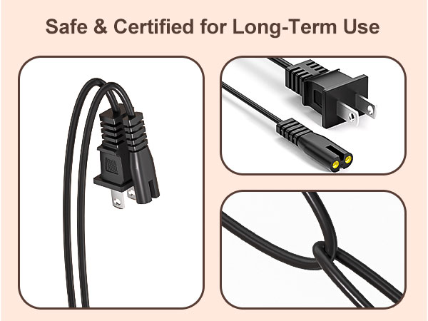 TV Power Cord for Samsung LG TCL Sony TV Power Cable