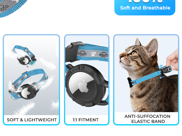 cat collar with airtag holder