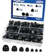 Tmyjfjingxi 170PCS 7Sizes Plastic Screw Bolt Covers Caps Black Hex Nut Covers Caps M3 M4 M5 M6 M8...