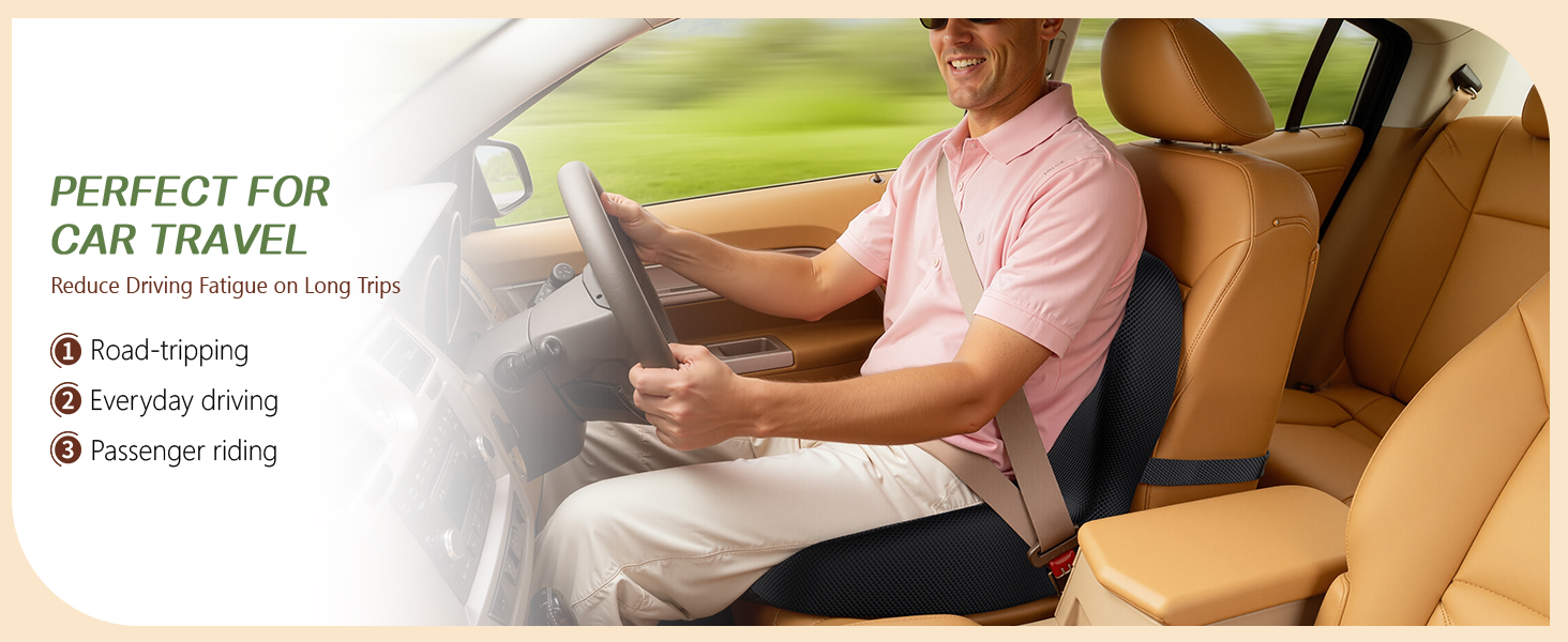 Benazcap Memory Foam Seat Cushion with Lumbar Support Pillow for Office Chair