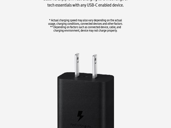 Samsung 15W Power Adapter With USB Cable Black