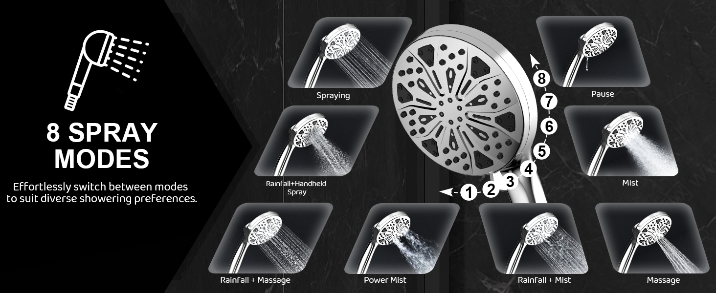 About razime shower head magnetic shower set-sliver