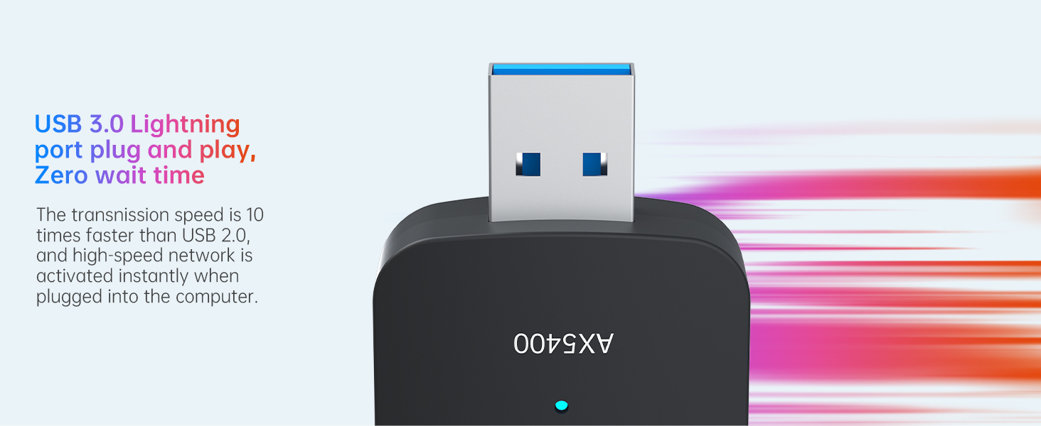 usb 3.0 wifi 6 adapter for pc tri band plug and play wireless network adapter WPA3/WPA2/WEP security