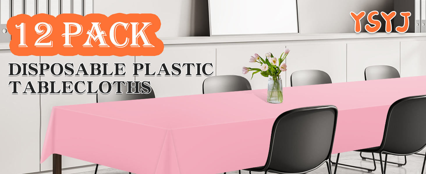 12 pack disposable plastic tablecloths