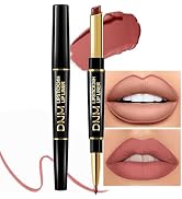 HHLTOH 2-in-1 Antique Rose Lip Liner &amp; Lipstick Set Kit for Women, Matte Lips Kit with Lip Liner ...
