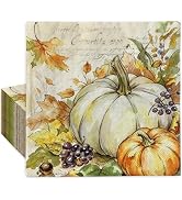 AnyDesign 80 Pcs Fall Paper Napkins Rustic Vintage Autumn Pumpkin Luncheon Napkins Farmhouse Dess...
