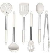 LIANYU Silicone Cooking Utensils Set, 6 Piece Kitchen Cooking Utensils Set, Heat Resistant Kitche...