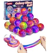 Kidfic 24 Pack Galaxy Slime Party Favors, Non-Sticky, Stress Relief Treasure Box Toys for Classro...