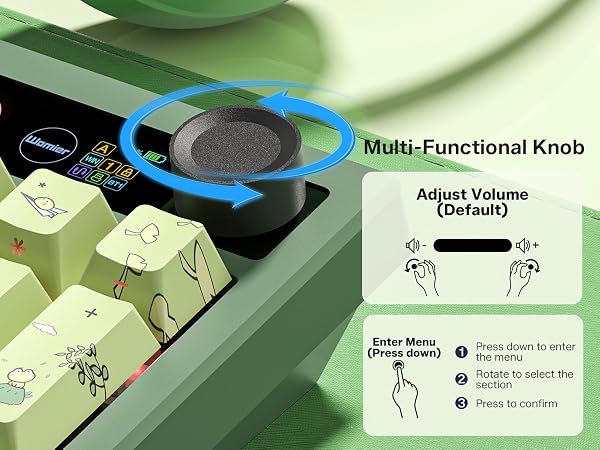 Frog Wireless Mechanical Creamy Keyboard,Gaming Keyboard with Number Pad,98% Keyboard