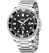 CIVO Analog Quartz Watches for Men: Luminous Comfortable Silicone Strap Wristwatch with Date for ...