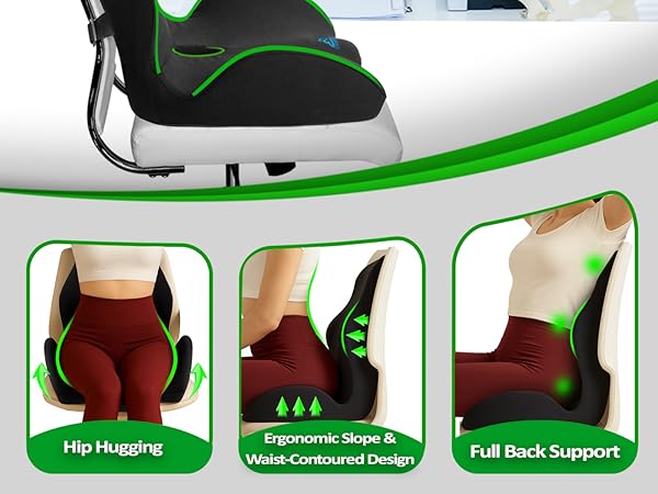 Full back support seat cushion