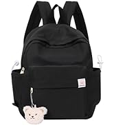 Phaoullzon Girls Mini Backpack Purse for Teens Kids Small Aesthetic Backpacks with Bear Pendant