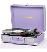 Vinyl Record Player Vintage 3-Speed Bluetooth Suitcase Portable Turntables with Built-in Speakers...