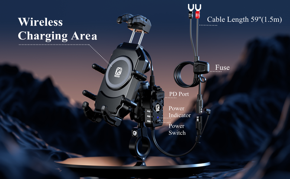Phone holder mount for motorcycle