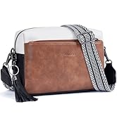 Roulens Triple Zip Small Crossbody Bag for women,Wide Strap Cell Phone Purse Shoulder Handbag Wal...