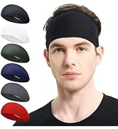 MARKEEP Running Headbands for Men(4 or 6 Pack, Mens Stretchy Headband for Football,Cycling,Basket...
