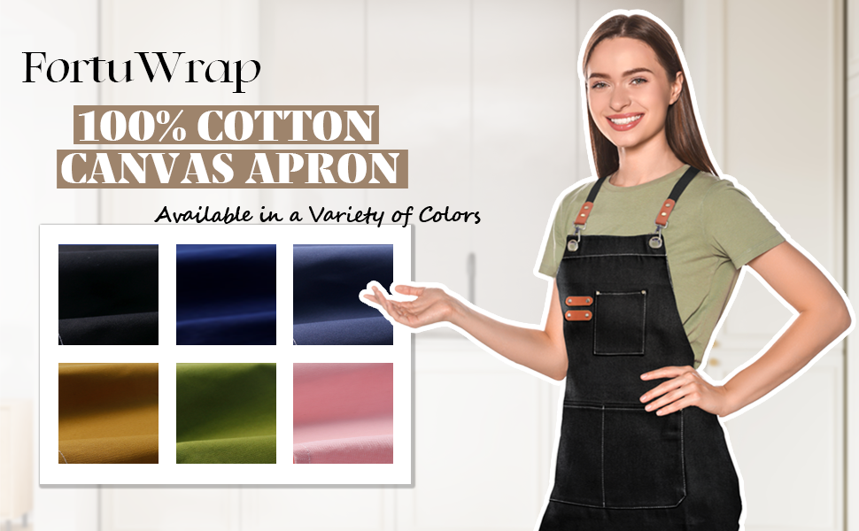 cotton apron in a variety of colors