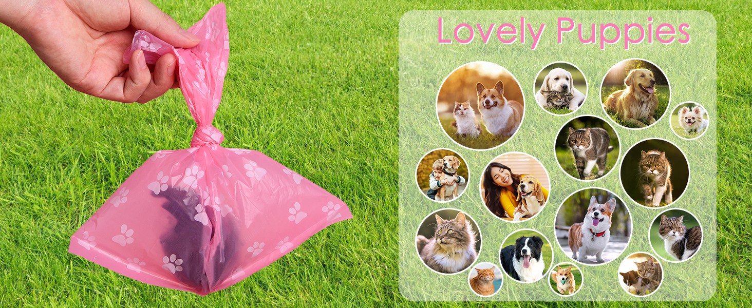 poop bags pink
