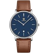 L LAVAREDO Watch for Men, Extremely Thin Mens Watches Minimalist Analog Men's Leather Wrist Watch...