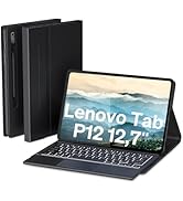 DoohowCase Backlit Keyboard Case Touch for Lenovo Tab P12 12.7" 2024/2023 (TB370FU), Bluetooth Ke...