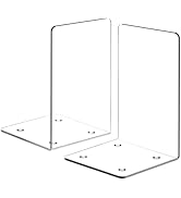 Acrylic Bookends 2 Pieces, VFINE Clear Bookends for Shelves Decor Heavy Duty Book Ends and Deskto...