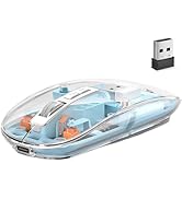 Wireless Mouse Bluetooth Slim Transparent Tri-Mode Clear LED Light Cool Ultralight Cordless Compa...