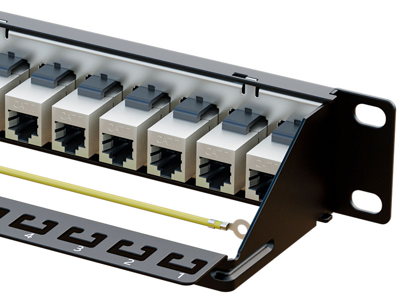 Through Coupler 1U Cat7 Patch Panel