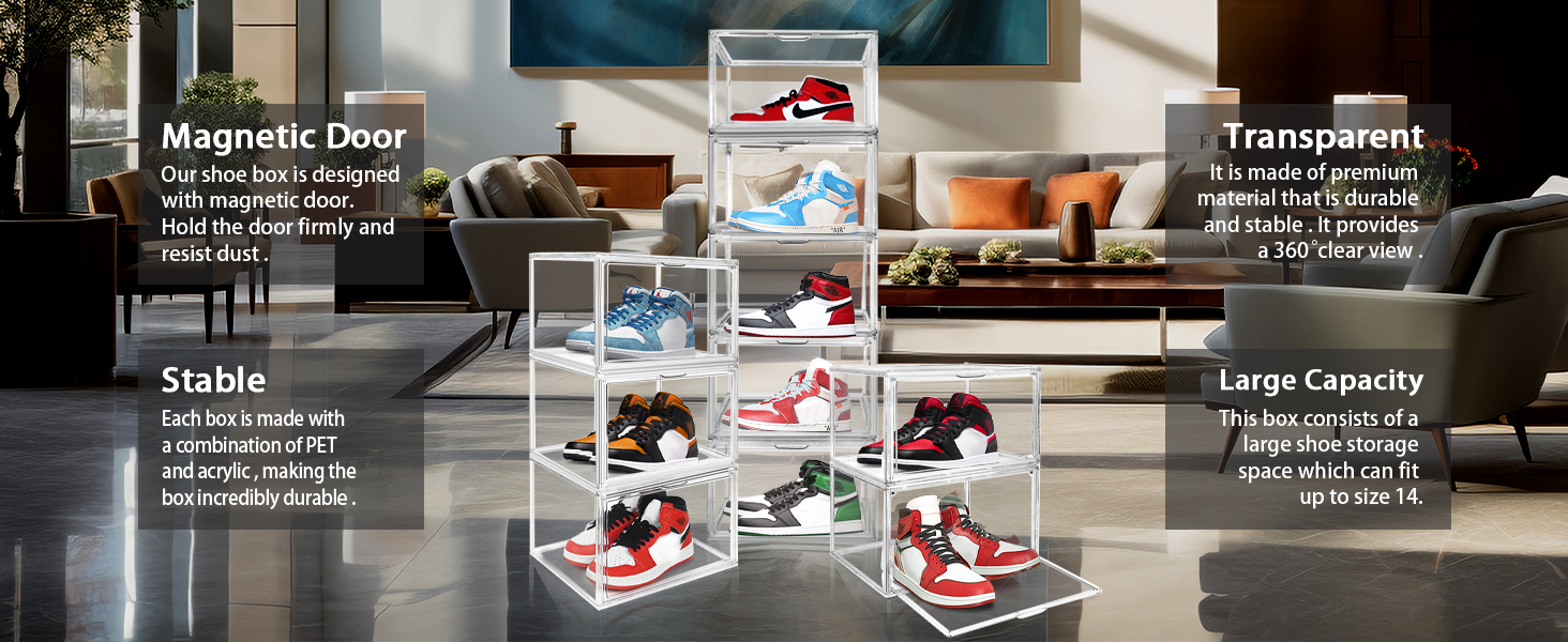 Shoe Boxes Clear Plastic Stackable