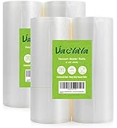 VacYaYa 4 Pack 8X50 Rolls (Total 200 feet) Vacuum Sealer Bags Rolls with BPA Free,Heavy Duty,Grea...