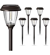 XMCOSY+ Solar Outdoor Pathway Lights - 6 Pack Solar Garden Lights Outdoor Waterproof, Auto On/Off...