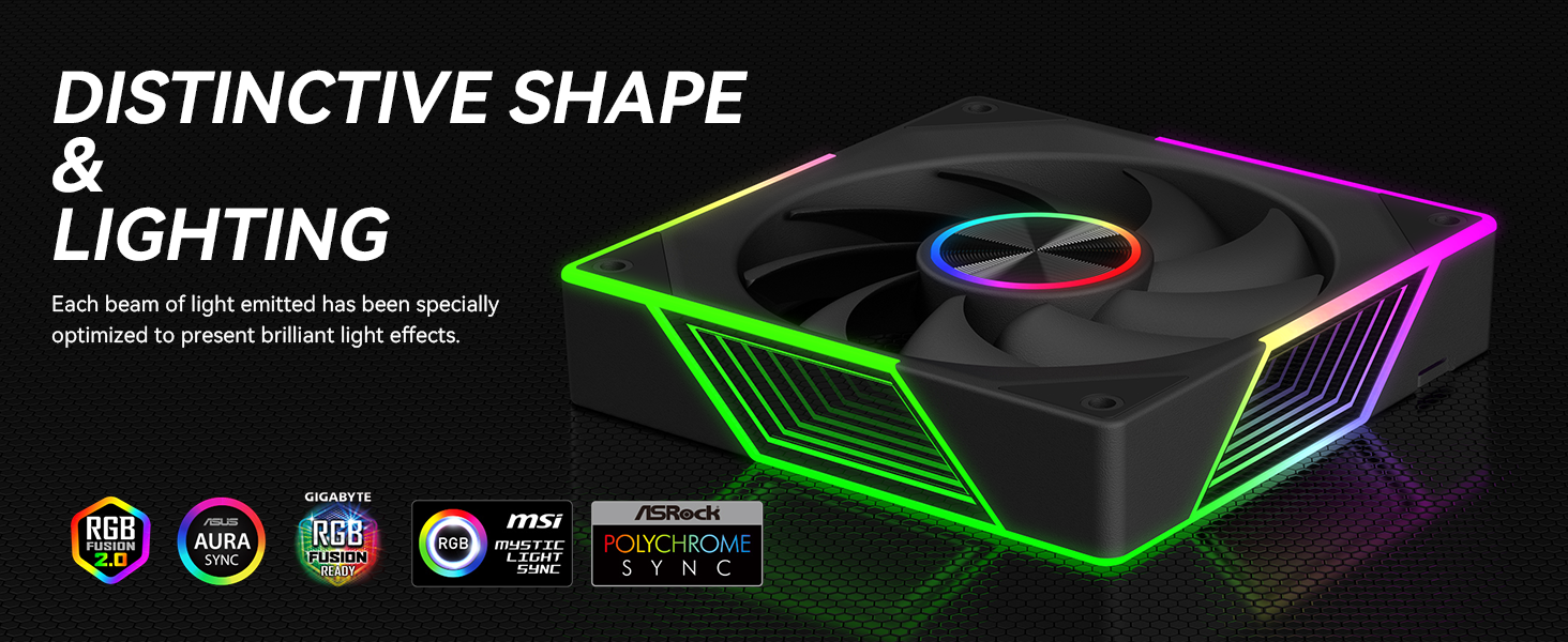 argb case fan with infinite mirror and argb light