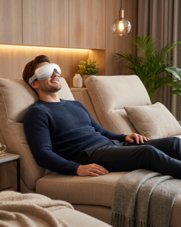 eye massager gift for dad husband, improve sleep, Soothes tired eyes and head tension