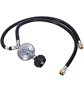 GasSaf 2 Feet Y-Splitter Low Pressure Propane Regulator Double Hose Outlet Kit with Two Hose for ...