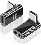 Duttek USB C Right Angle Adapter 20Gbps, 90 Degree USB C Adapter Male to Female Extender Adapter,...